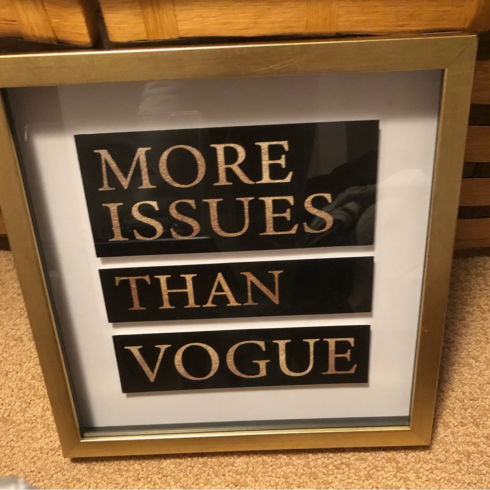 GUC Wall Art “More Issues than Vogue” in gold frame